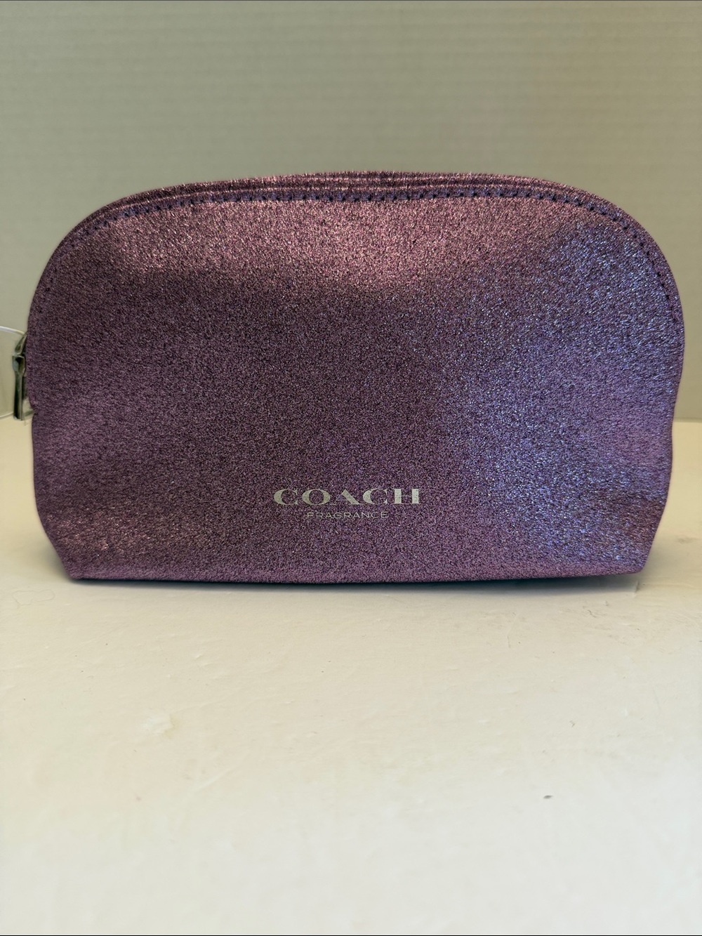 Coach Fragrance Glitter Metallic Purple Cosmetic Pouch